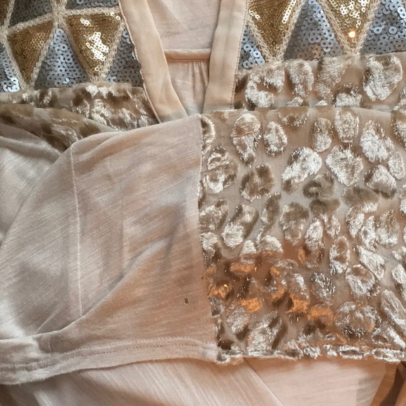 Ivory Top Tunic with Sequined & Crushed Velvet Bodice - Picture 9 of 9